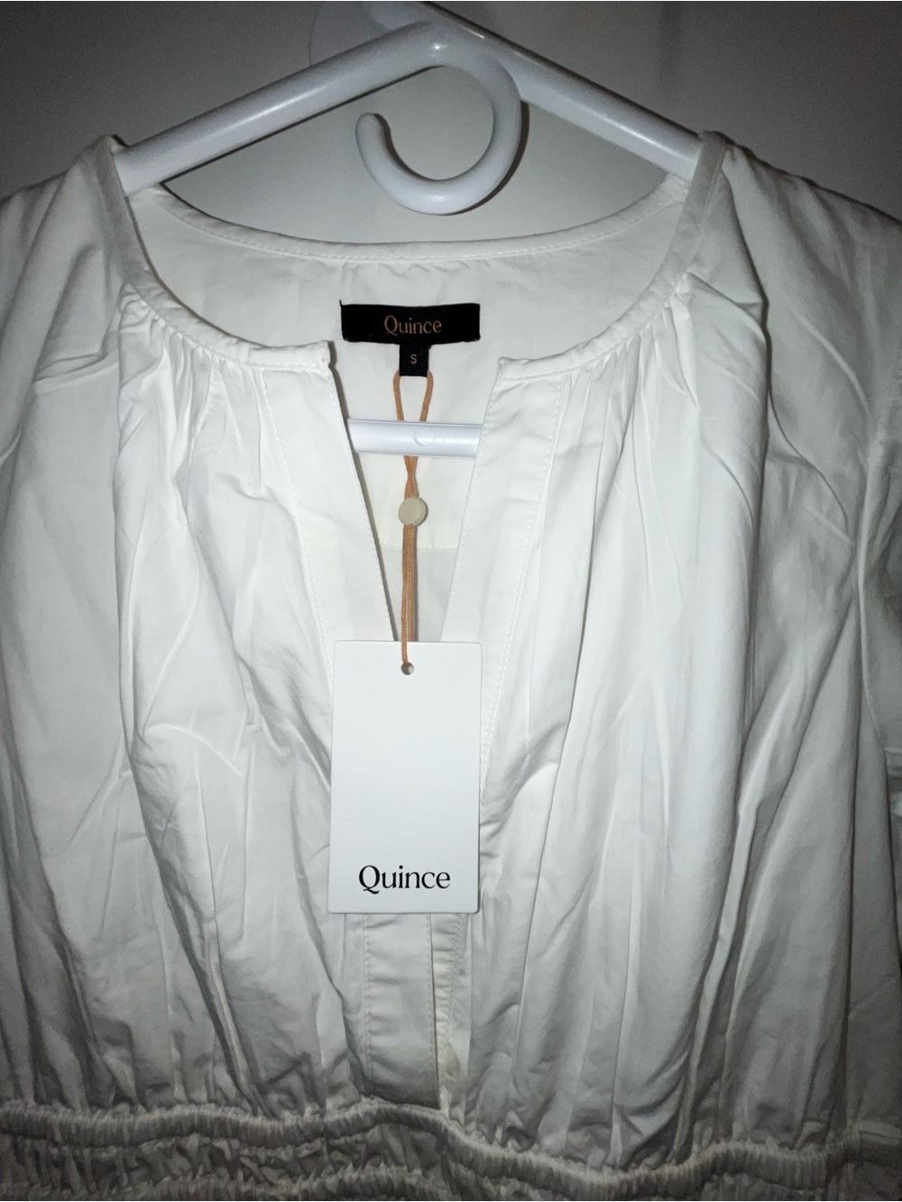 NWT Quince Organic Cotton Poplin tiered white maxi dress - Picture 4 of 5